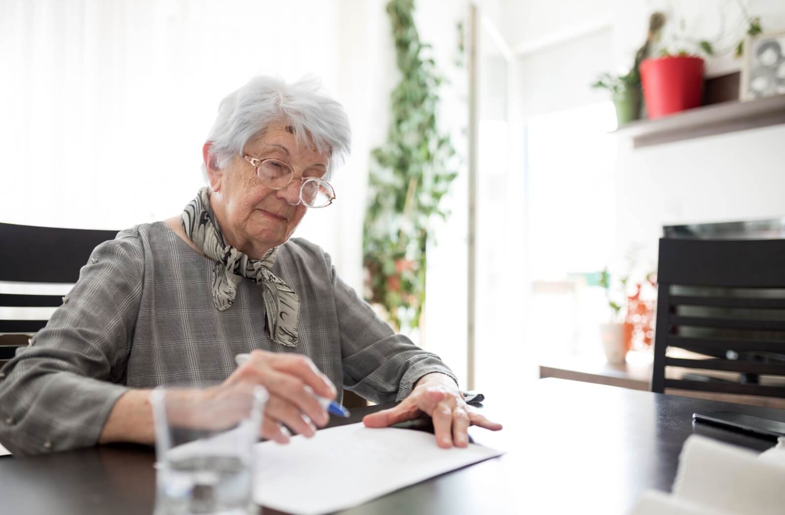 a senior doing a memory test